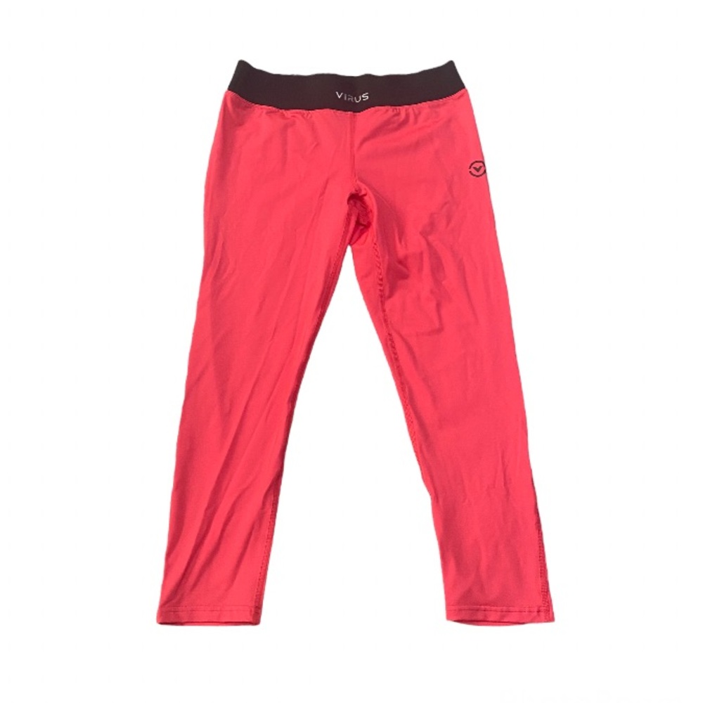 Virus Neon Pink Legging Capris Sz Small Yoga Athletic Stretch Running